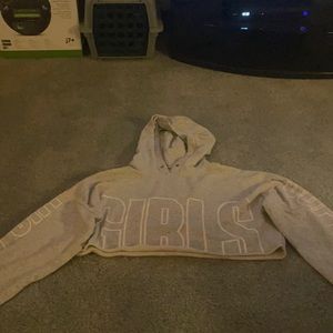 gray cropped hoodie